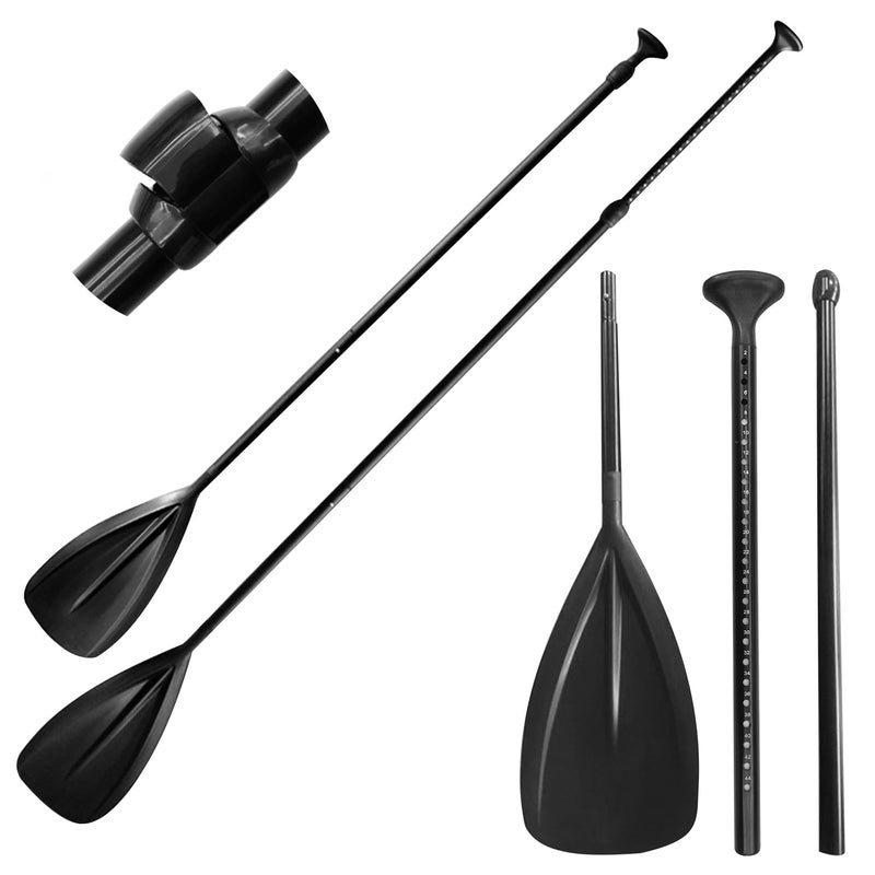 LBW Stand Up Paddle Board Paddle - 3 Pieces Adjustable Aluminium Alloy Floating SUP Paddle with Storage Bag, Portable Durable Oars - Image 1